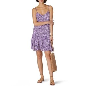 THAKOON | Palm Print Mini Dress in Purple Motif, Size 10